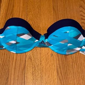 Adidas swim bikini top large  navy blue and multiple colors size Large